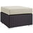 Convene Outdoor Patio Fabric Square Ottoman 1911-EXP-BEI