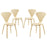 Vortex Dining Chairs Set of 4 2000-NAT-SET