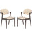 Spunk Dining Armchair Set of 2 2045-WAL-BEI-SET