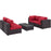Convene 5 Piece Outdoor Patio Sectional Set 2163-EXP-RED-SET