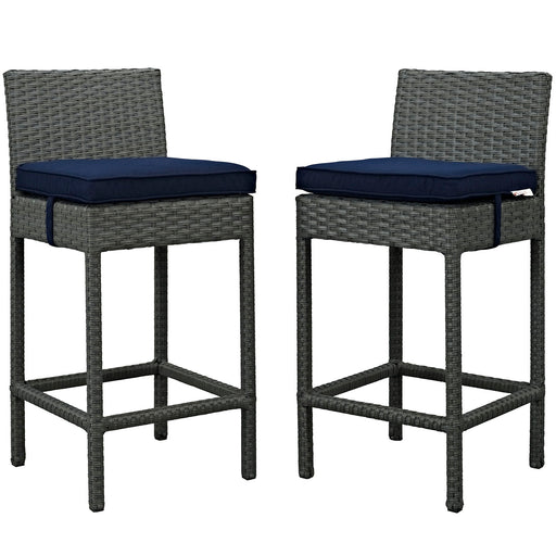 Sojourn 2 Piece Outdoor Patio SunbrellaÂ® Pub Set 2195-CHC-NAV-SET