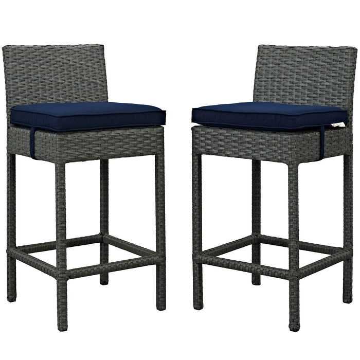 Sojourn 2 Piece Outdoor Patio SunbrellaÂ® Pub Set 2195-CHC-NAV-SET