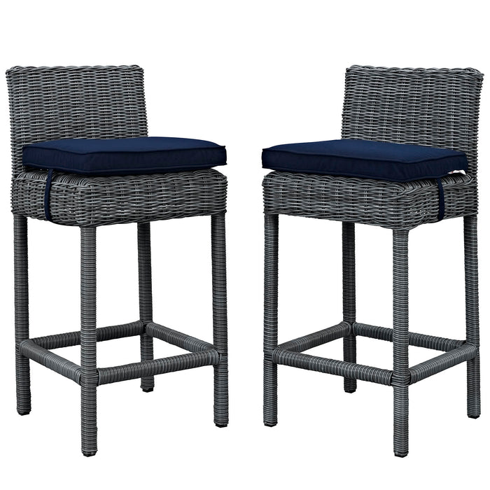 Summon 2 Piece Outdoor Patio SunbrellaÂ® Pub Set 2197-GRY-NAV-SET