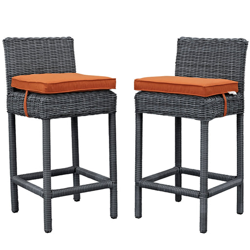 Summon 2 Piece Outdoor Patio SunbrellaÂ® Pub Set 2197-GRY-TUS-SET