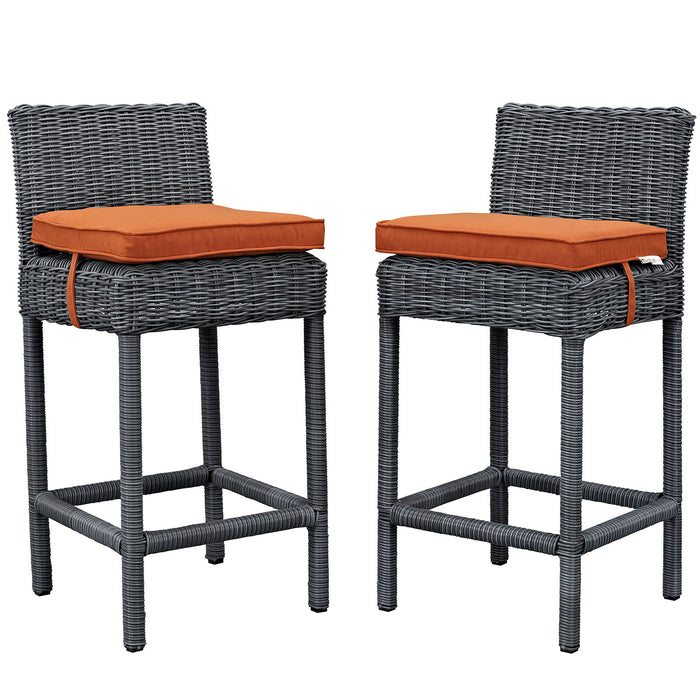 Summon 2 Piece Outdoor Patio SunbrellaÂ® Pub Set 2197-GRY-TUS-SET