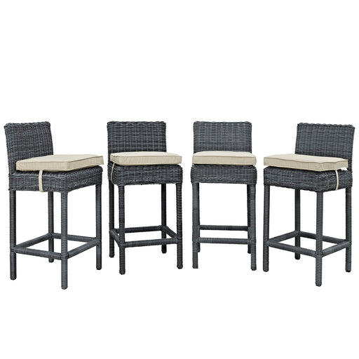 Summon Bar Stool Outdoor Patio SunbrellaÂ® Set of 4 2198-GRY-BEI-SET
