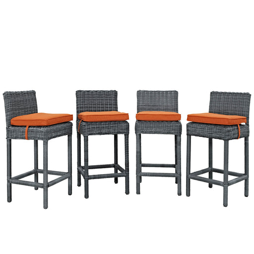 Summon Bar Stool Outdoor Patio SunbrellaÂ® Set of 4 2198-GRY-TUS-SET