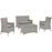 Bridge 4 Piece Outdoor Patio Patio Conversation Set 2212-LGGRY