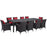 Convene 11 Piece Outdoor Patio Dining Set 2219-EXP-RED-SET