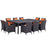 Convene 11 Piece Outdoor Patio Dining Set 2240-EXP-ORA-SET