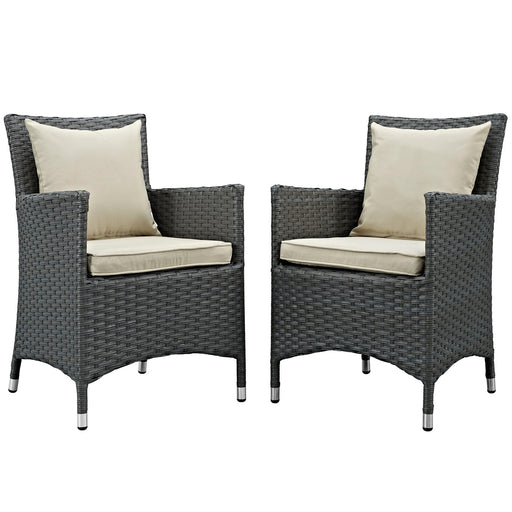 Sojourn 2 Piece Outdoor Patio SunbrellaÂ® Dining Set 2242-CHC-BEI-SET
