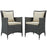 Sojourn 2 Piece Outdoor Patio SunbrellaÂ® Dining Set 2242-CHC-BEI-SET
