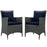 Sojourn 2 Piece Outdoor Patio SunbrellaÂ® Dining Set 2242-CHC-NAV-SET
