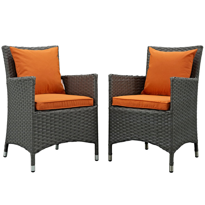 Sojourn 2 Piece Outdoor Patio SunbrellaÂ® Dining Set 2242-CHC-TUS-SET