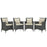 Sojourn 4 Piece Outdoor Patio SunbrellaÂ® Dining Set 2243-CHC-BEI-SET