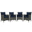 Sojourn 4 Piece Outdoor Patio SunbrellaÂ® Dining Set 2243-CHC-NAV-SET