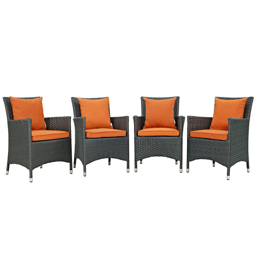 Sojourn 4 Piece Outdoor Patio SunbrellaÂ® Dining Set 2243-CHC-TUS-SET