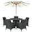 Sojourn 7 Piece Outdoor Patio SunbrellaÂ® Dining Set 2246-CHC-NAV-SET