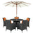 Sojourn 7 Piece Outdoor Patio SunbrellaÂ® Dining Set 2246-CHC-TUS-SET