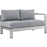 Shore Right-Arm Corner Sectional Outdoor Patio Aluminum Loveseat 2262-SLV-GRY