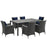 Sojourn 7 Piece Outdoor Patio SunbrellaÂ® Dining Set 2271-CHC-NAV-SET