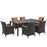 Sojourn 7 Piece Outdoor Patio SunbrellaÂ® Dining Set 2271-CHC-TUS-SET