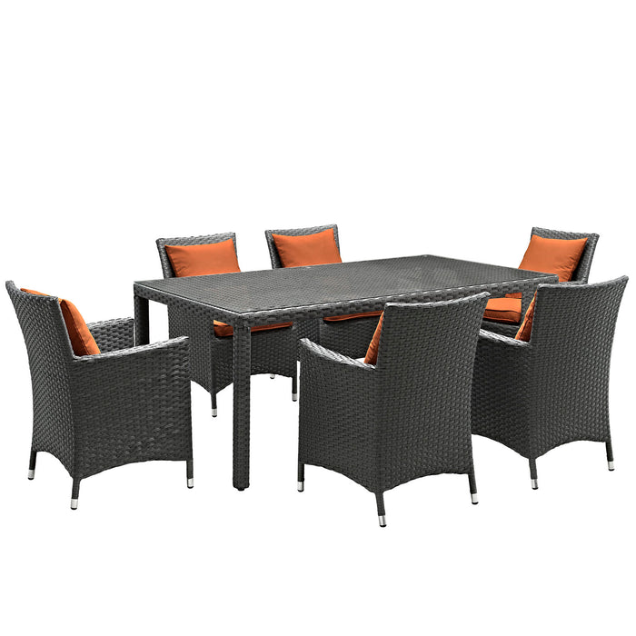 Sojourn 7 Piece Outdoor Patio SunbrellaÂ® Dining Set 2271-CHC-TUS-SET
