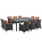 Sojourn 11 Piece Outdoor Patio SunbrellaÂ® Dining Set 2311-CHC-TUS-SET