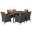 Sojourn 7 Piece Outdoor Patio SunbrellaÂ® Dining Set 2312-CHC-TUS-SET