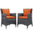 Summon 2 Piece Outdoor Patio SunbrellaÂ® Dining Set 2313-GRY-TUS-SET
