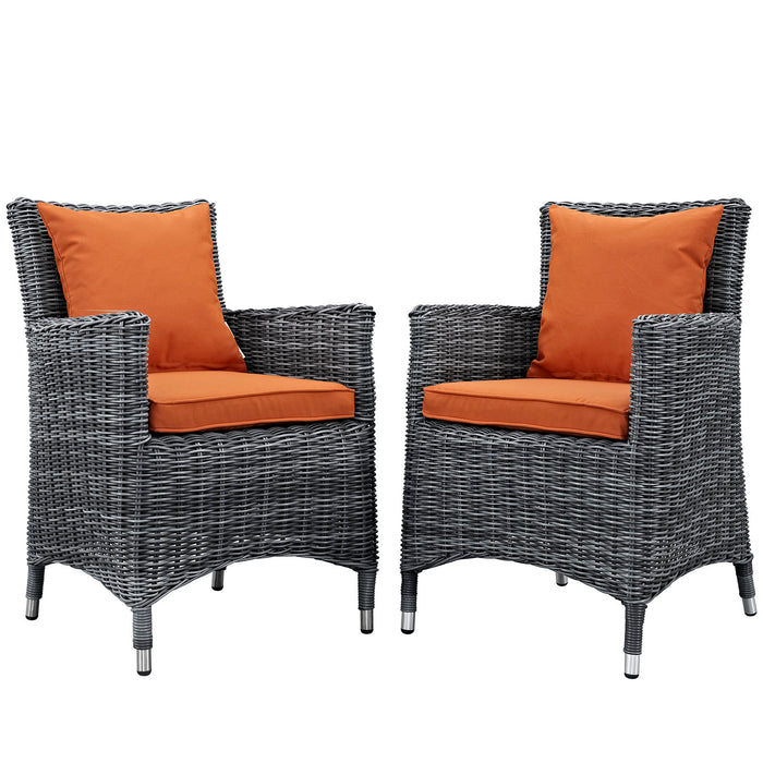 Summon 2 Piece Outdoor Patio SunbrellaÂ® Dining Set 2313-GRY-TUS-SET