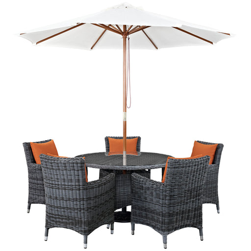 Summon 7 Piece Outdoor Patio SunbrellaÂ® Dining Set 2328-GRY-TUS-SET