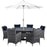 Summon 8 Piece Outdoor Patio SunbrellaÂ® Dining Set 2329-GRY-NAV-SET