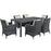 Summon 7 Piece Outdoor Patio SunbrellaÂ® Dining Set 2330-GRY-BEI-SET