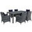 Summon 7 Piece Outdoor Patio SunbrellaÂ® Dining Set 2330-GRY-NAV-SET