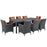 Summon 9 Piece Outdoor Patio SunbrellaÂ® Dining Set 2331-GRY-TUS-SET