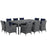 Summon 11 Piece Outdoor Patio SunbrellaÂ® Dining Set 2333-GRY-NAV-SET