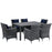 Summon 7 Piece Outdoor Patio SunbrellaÂ® Dining Set 2334-GRY-NAV-SET