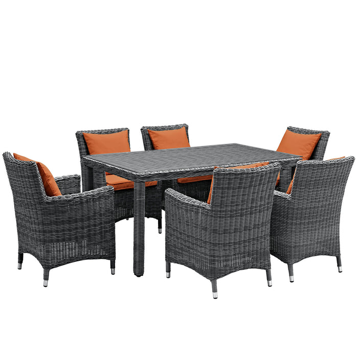 Summon 7 Piece Outdoor Patio SunbrellaÂ® Dining Set 2334-GRY-TUS-SET