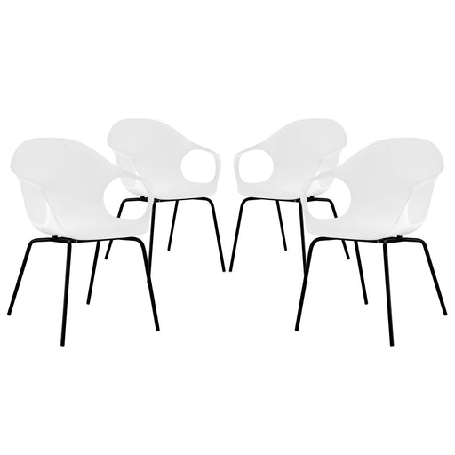 Swerve Dining Set Set of 4 2344-WHI-SET