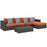 Sojourn 5 Piece Outdoor Patio SunbrellaÂ® Sectional Set 2382-CHC-TUS-SET