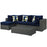Sojourn 5 Piece Outdoor Patio SunbrellaÂ® Sectional Set 2385-CHC-NAV-SET