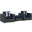 Sojourn 3 Piece Outdoor Patio SunbrellaÂ® Sectional Set 2386-CHC-NAV-SET