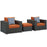 Sojourn 3 Piece Outdoor Patio SunbrellaÂ® Sectional Set 2386-CHC-TUS-SET