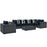 Summon 7 Piece Outdoor Patio SunbrellaÂ® Sectional Set 2387-GRY-NAV-SET