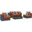 Summon 5 Piece Outdoor Patio SunbrellaÂ® Sectional Set 2391-GRY-TUS-SET