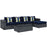 Summon 5 Piece Outdoor Patio SunbrellaÂ® Sectional Set 2395-GRY-NAV-SET