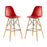 Pyramid Dining Side Bar Stool Set of 2 2422-RED-SET
