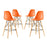 Pyramid Dining Side Bar Stool Set of 4 2423-ORA-SET