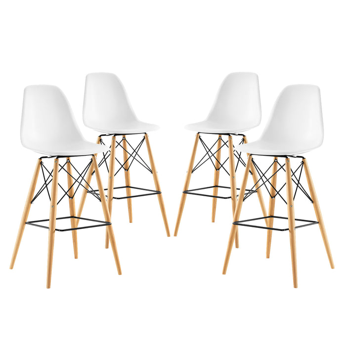 Pyramid Dining Side Bar Stool Set of 4 2423-WHI-SET
